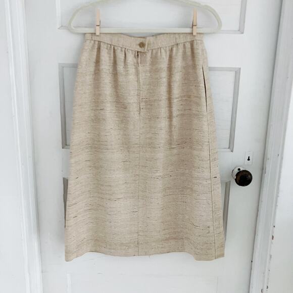 Vintage Devon Hall Cream Neutral Skirt Blazer Suit Set - Picture 12 of 16